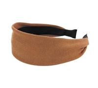 axy Fascia per capelli larga in tessuto a coste, splendida fascia per capelli da donna, fascia per capelli HR10B (marrone, larga)