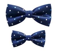 Axy FLIP1 - Set di papillon regolabili per papà e bambino, già legati, per cresima blu Bunt Nr.12