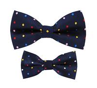 Axy FLIP1 - Set di papillon regolabili per papà e bambino, già legati, per cresima blu Bunt Nr.6