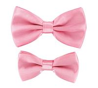 Axy FLIP1 - Set di papillon regolabili per papà e bambino, già legati, per cresima rosa Pink