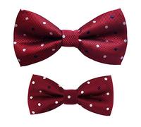 Axy FLIP1 - Set di papillon regolabili per papà e bambino, già legati, per cresima rosso Bunt Nr.7