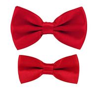 Axy FLIP1 - Set di papillon regolabili per papà e bambino, già legati, per cresima rosso Rot