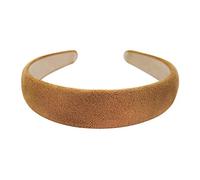 axy HRK5 - Cerchietto per capelli con flanella, stile vintage, fascia per capelli classica e alla moda, effetto pelle, colore: marrone