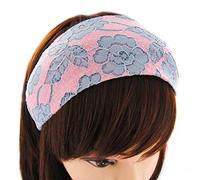 axy HRST1 - Cerchietto largo con motivo a rose, in bellissimo pizzo