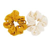 axy Set di 2 elastici per capelli XXL Scrunchies, in tessuto, per treccia, per capelli, confezione doppia (set da 16)