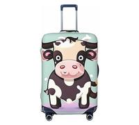 axzttupy Adorabile valigia grande con stampa di mucca nera si adatta a quasi tutti i bagagli Protezione per bagagli da viaggio personalizzata, Nero, L, Nero, L