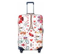 axzttupy Amore Parigi Torre Bicicletta Cuore Stampa Grande Copertura Valigia Adatta Quasi Tutti I Bagagli Personalizzato Protezione Bagagli Da Viaggio, Nero, XL, Nero, XL