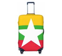 axzttupy Bandiera del Myanmar Stampa valigia grande si adatta a quasi tutti i bagagli Protezione personalizzata per bagagli da viaggio, Nero, XL