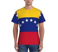 axzttupy Bandiera del Venezuela Stampa Uomo Manica Corta T-shirt Allenamento Casual Gite Confortevole Abbigliamento quotidiano Sport, Nero , M