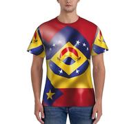 axzttupy Bandiera del Venezuela Stampa Uomo Manica Corta T-shirt Allenamento Casual Gite Confortevole Abbigliamento quotidiano Sport, Nero , S