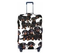 axzttupy Bassotto Weiner Pet Dog Print Large valigia copertura adatta quasi tutti i bagagli personalizzato viaggio bagagli Protector, Nero , XL