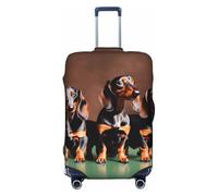 axzttupy Bassotto Weiner stampa cane grande valigia copertura adatta quasi tutti i bagagli personalizzato viaggio bagagli Protector, Nero , XL