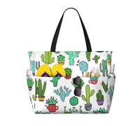 axzttupy Bella succulenta stampa grande capacità spiaggia borsa da viaggio leggera tote vacanza picnic attività all'aperto