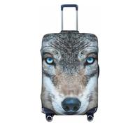 axzttupy Blue Eyes Wolf 1 - Copertura per valigia grande, adatta a quasi tutti i bagagli, protezione personalizzata per bagagli da viaggio, Nero , M