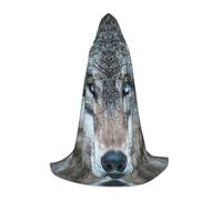 axzttupy Blue Eyes Wolf 1 Stampa Mantello Con Cappuccio Per Carnevale Halloween E Feste a Tema Comodo Mantello