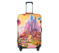 axzttupy Candy Land Print - Copertura per valigia, misura grande, adatta a quasi tutti i bagagli, protezione personalizzata per bagagli da viaggio, Nero , XL