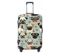axzttupy Carino Chihuahua Pug modello stampa grande valigia copertura misura quasi tutti i bagagli personalizzato viaggio bagagli Protector, Nero , S