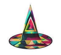axzttupy Colorato Triangolo Stampa Halloween Strega Cappello Unisex Carnevale Costume Accessorio Feste Cosplay E Festivo