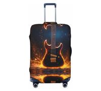 axzttupy Copertura grande per valigia con 3 stampe per chitarra elettrica, adatta a quasi tutti i bagagli, protezione personalizzata per bagagli da viaggio, Nero , L