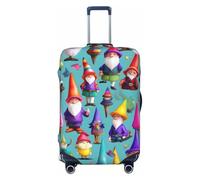 axzttupy Copertura per valigia grande con stampa di gnomi colorati adatta a quasi tutti i bagagli protezione personalizzata per bagagli da viaggio, Nero, M