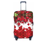 axzttupy Copertura per valigia grande, con stampa di petali di rosa rossa, adatta a quasi tutti i bagagli, protezione personalizzata per bagagli da viaggio, Nero , S