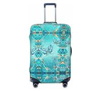 axzttupy Coprivaligia grande con stampa a farfalla blu chiaro si adatta a quasi tutti i bagagli Protezione per bagagli da viaggio personalizzata, Nero, L, Nero, L