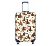 axzttupy Cowboy Equitazione Stampa Grande Valigia Si adatta a quasi tutti i bagagli Protezione personalizzata per bagagli da viaggio, Nero, L
