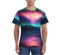axzttupy Dark Northern Lights 2 Stampa Uomo Manica Corta T-shirt Allenamento Casual Escursioni Confortevole Abbigliamento quotidiano Sport, Nero , M