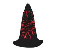 axzttupy Explosion Burst - Mantello con cappuccio con stampa rossa e nera, per carnevale, Halloween e feste a tema, comodo mantello