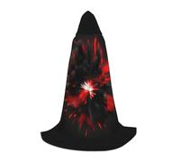 axzttupy Explosion Burst Rosso Nero Stampa Mantello Con Cappuccio Mantello Per Carnevale Halloween E feste a tema Comodo Mantello