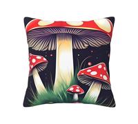 axzttupy Federe copricuscino quadrate con stampa di funghi magici, per tutte le stagioni, per interni ed esterni, universali