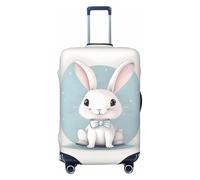 axzttupy Grande copertura per valigia con simpatica stampa di coniglio bianco, adatto per quasi tutti i bagagli, protezione personalizzata per bagagli da viaggio, Nero , s
