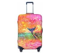 axzttupy Grande copertura per valigia con stampa a coda di sirena, adatta a quasi tutti i bagagli, protezione personalizzata per bagagli da viaggio, Nero , M