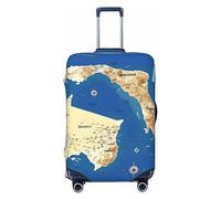 axzttupy Grande copertura per valigia con stampa della mappa della Grecia, adatta a quasi tutti i bagagli, protezione personalizzata per bagagli da viaggio, Nero , M