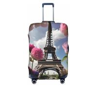 axzttupy Grande copertura per valigia con stampa di Parigi e Torri Eiffel, adatta a quasi tutti i bagagli, protezione personalizzata per bagagli da viaggio, Nero , S