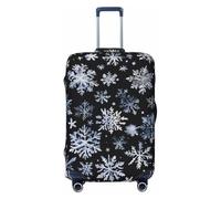 axzttupy Grande copertura per valigia con stampa di pupazzo di neve, stelle e fiocchi di neve, adatta a quasi tutti i bagagli, protezione personalizzata per bagagli da viaggio, Nero , XL