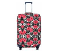 axzttupy Grande custodia con stampa di ibisco rosso, adatta per quasi tutti i bagagli, protezione personalizzata per bagagli da viaggio, nero, S, Nero , s