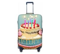 axzttupy Grande custodia per valigia con stampa torta di buon compleanno, adatta a quasi tutti i bagagli, protezione per bagagli da viaggio personalizzata, nero, M, nero, M