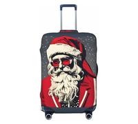 axzttupy Graziosa copertura per valigia con stampa di Babbo Natale, adatta a quasi tutti i bagagli, protezione personalizzata per bagagli da viaggio, Nero , S