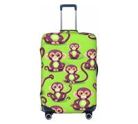 axzttupy Green Clever Monkey Print - Copertura per valigia, misura grande, adatta a quasi tutti i bagagli, protezione personalizzata per bagagli da viaggio, Nero , S