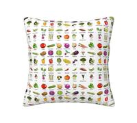 axzttupy Introduzione di varie verdure Stampa accogliente Decor Pillow Covers Piazza Cuscino Federe All-Season Indoor Outdoor Universale