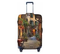 axzttupy Italian Old Street 2 Print Large Suitcase Cover Fit Quasi Qualsiasi Bagaglio Personalizzato Viaggio Protezione, Nero , M
