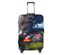 axzttupy Kilauea Volcano Bloom Stampa Grande Valigie Copertura Adatta A Quasi Qualsiasi Bagaglio Personalizzato Viaggio Protezione, Nero , M
