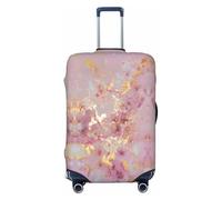axzttupy La copertura per valigia grande con stampa di marmo rosa si adatta a quasi tutti i bagagli Protezione personalizzata per bagagli da viaggio, Nero, XL