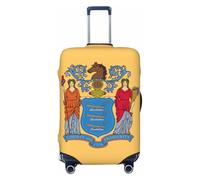 axzttupy La valigia grande con stampa della bandiera del New Jersey si adatta a quasi tutti i bagagli Protezione per bagagli da viaggio personalizzata, Nero, S, Nero, S
