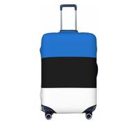axzttupy La valigia grande con stampa della bandiera dell'Estonia si adatta a quasi tutti i bagagli Protezione per bagagli da viaggio personalizzata, Nero, S, Nero, S