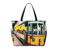 axzttupy lisbon tram modello stampa grande capacità spiaggia borsa da viaggio leggera tote vacanza picnic attività all'aperto