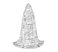 axzttupy Mantello con cappuccio con stampa di calcoli geometrici matematici per carnevale, Halloween e feste a tema, comodo mantello