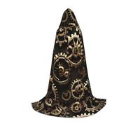 axzttupy Mantello con cappuccio con stampa di ingranaggi Steampunk Cool per Carnevale Halloween e feste a tema comodo mantello