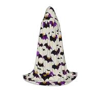 axzttupy Mantello con cappuccio con stampa di pipistrelli viola volanti di Halloween per Carnevale Halloween e feste a tema comodo mantello